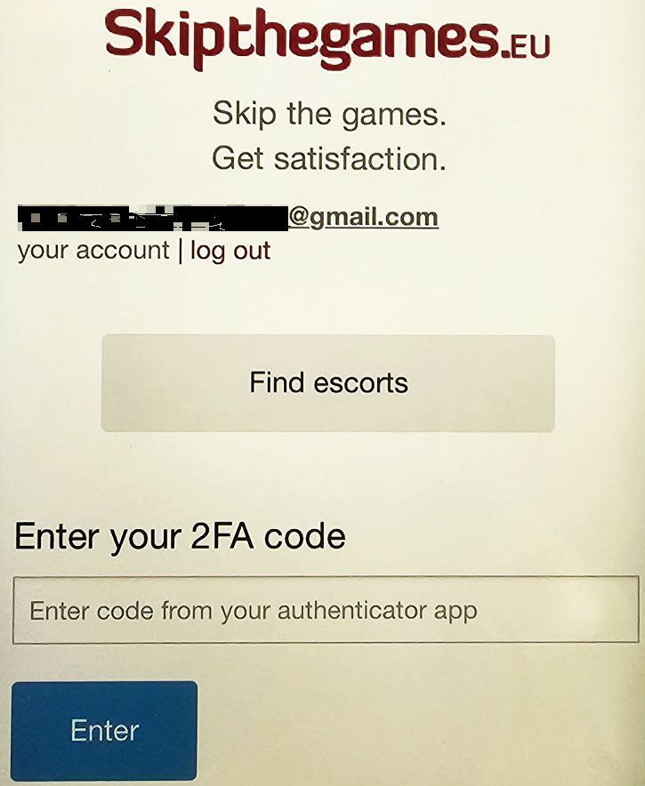 Enter code when logging in